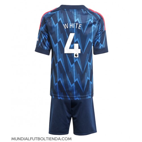 Camiseta Arsenal Ben White #4 Segunda Equipación Replica 2025-26 para niños mangas cortas (+ Pantalones cortos)